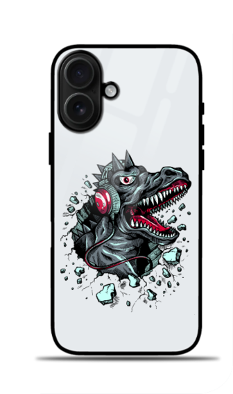 iPhone 16 Glass Case --  Dino Fury