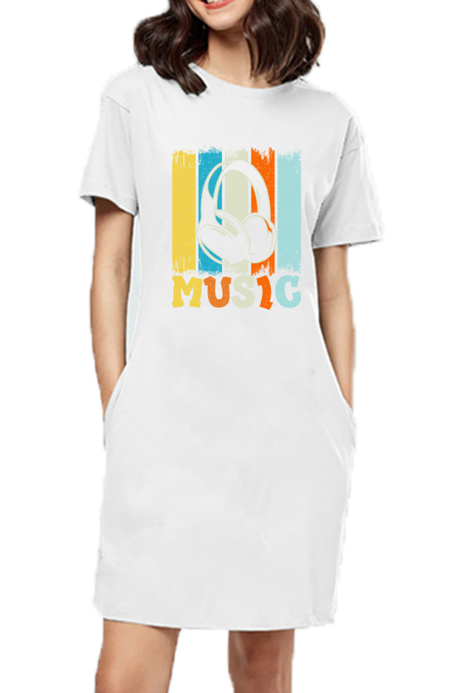 Female T-Shirt Dress - Music