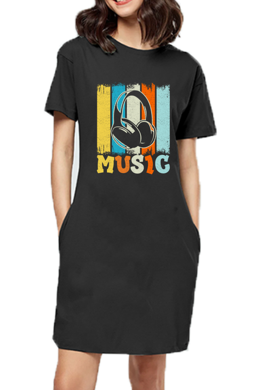 Female T-Shirt Dress - Music