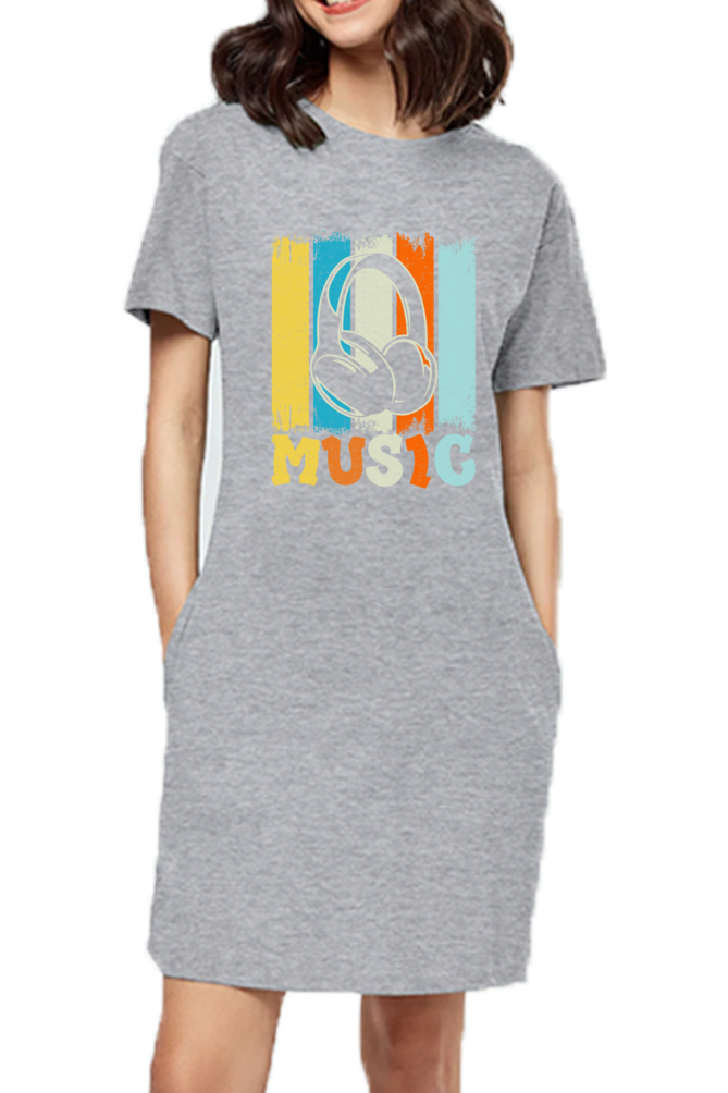 Female T-Shirt Dress - Music